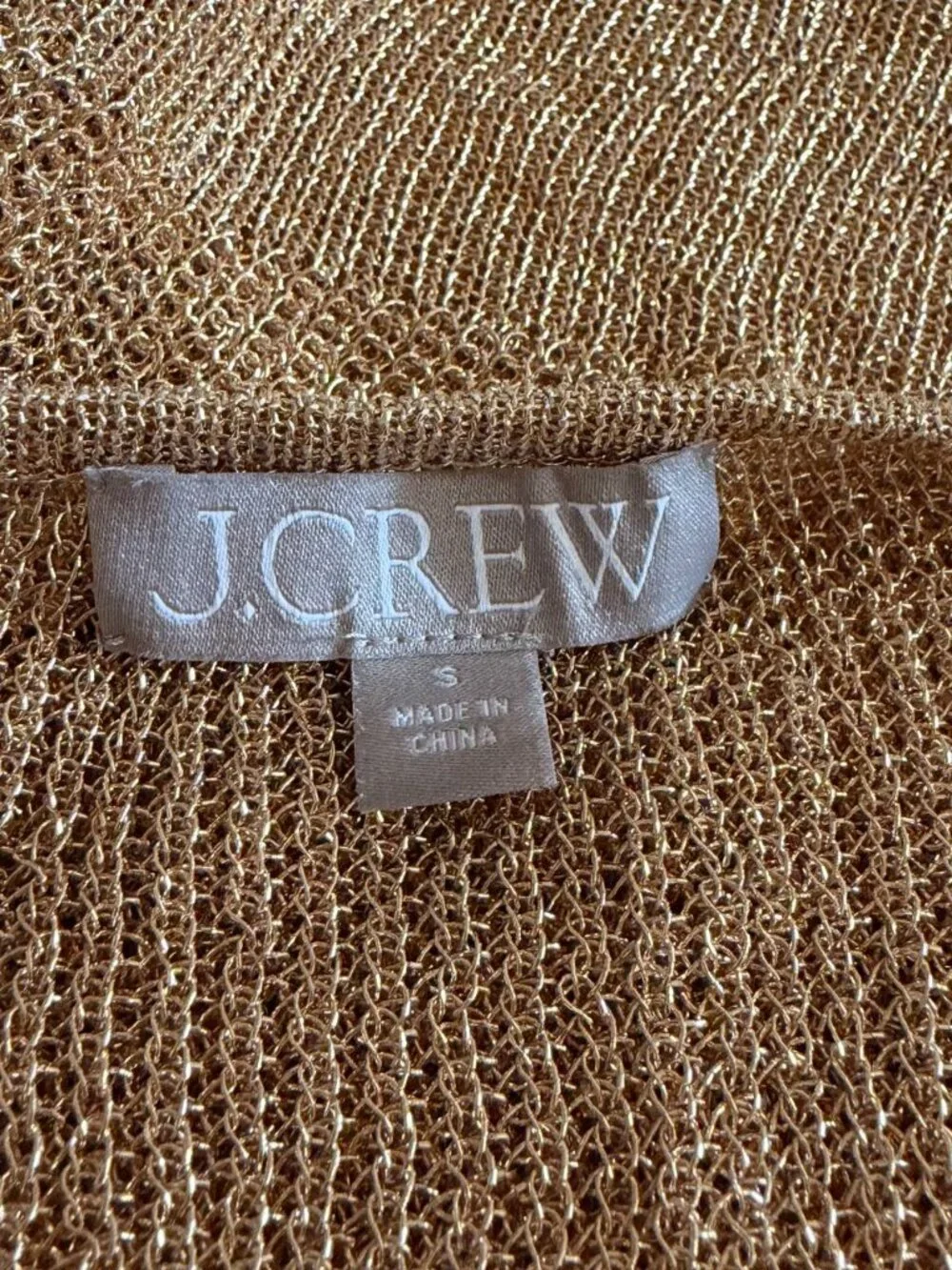 J.Crew Gold Metallic Knit Sweater Disco Glam Party Style